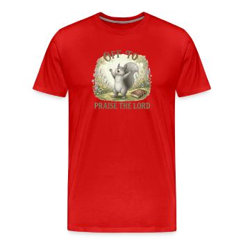 To praise the Lord Christ Squirrel - Men's Premium Organic T-Shirt - red - Front - Damien (186cm)