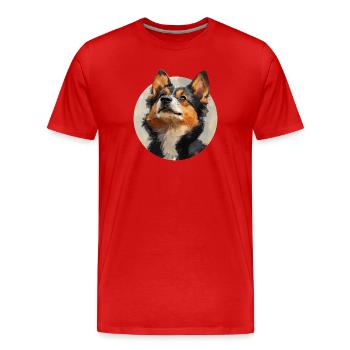 süßer Hund - Männer Premium Bio T-Shirt - Rot - Vorne - Damien (186cm)