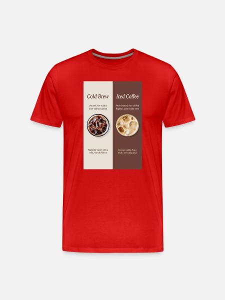 Cold Brew vs Iced Coffee Poster - Men's Premium Organic T-Shirt - red