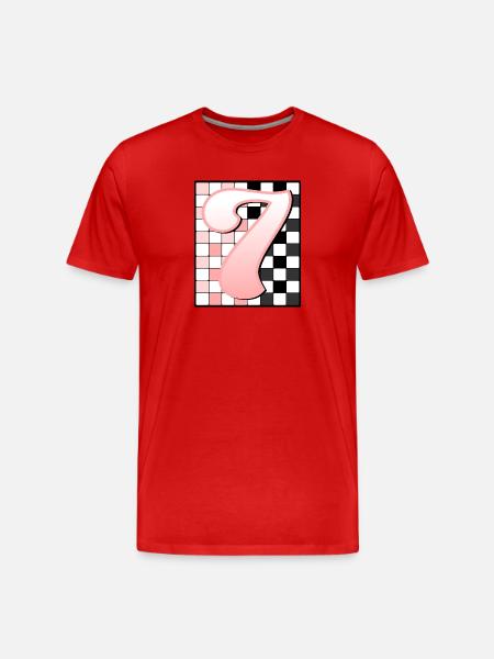 7th BIRTHDAY - PINK CHECKERED - Men's Premium Organic T-Shirt - red