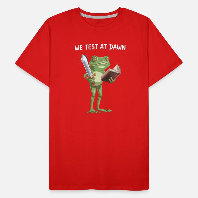 Dawn Quest Frog : Épée et Tome T-shirt bio Premium Homme