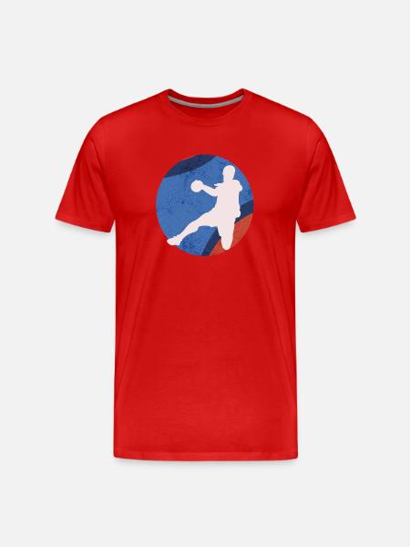 Basketball silhouette in retro pop - Men's Premium Organic T-Shirt - red