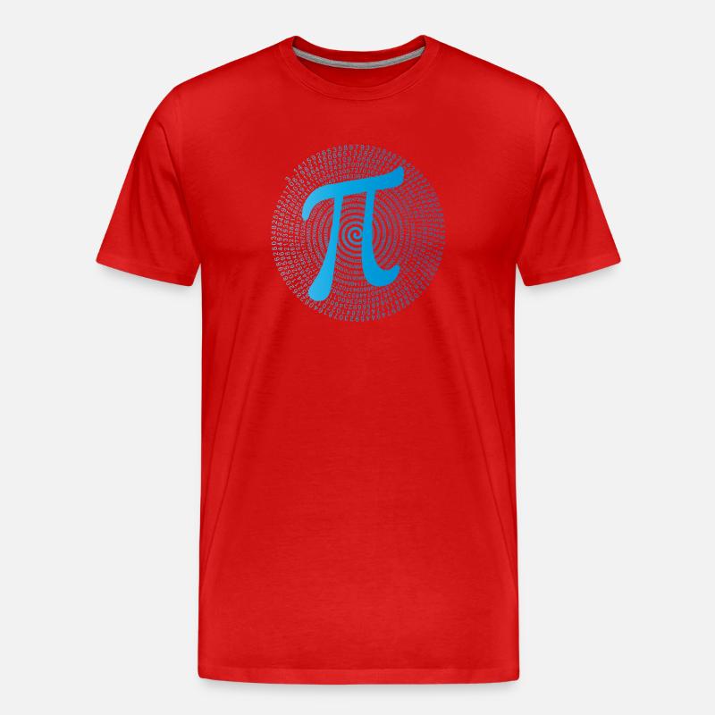 π (pi) in Data Spiral - Männer Premium Bio T-Shirt - Rot