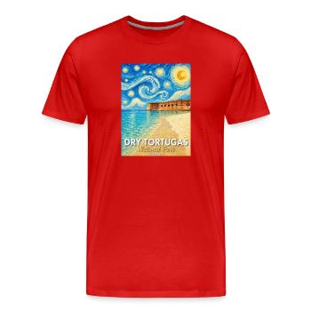 Dry Tortugas Coastal Art Florida - Men's Premium Organic T-Shirt - red - Front - Damien (186cm)