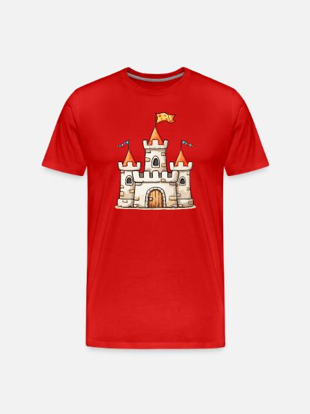 Sandbox Castle Illustration - Men's Premium Organic T-Shirt - red
