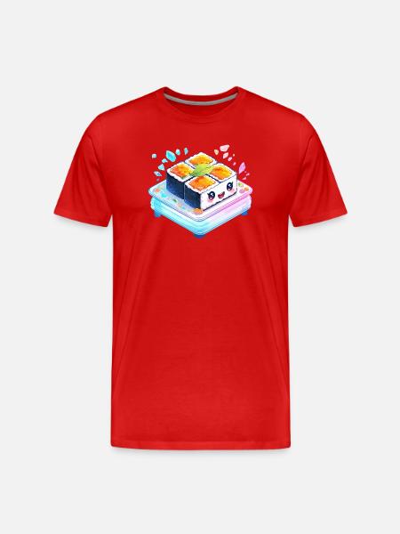 Kawaii Sushi Quartet auf Bento-Box - Männer Premium Bio T-Shirt - Rot