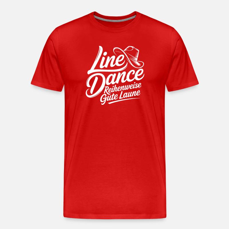 Line Dance Gute Laune - Männer Premium Bio T-Shirt - Rot