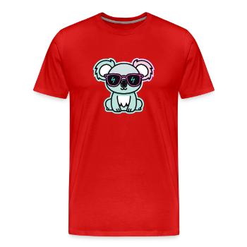 Koala-Neonbrillen - Männer Premium Bio T-Shirt - Rot - Vorne - Damien (186cm)