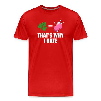Nature vs Soap - Men's Premium Organic T-Shirt - red - Front - Damien (186cm)