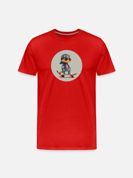 skater cat - Men's Premium Organic T-Shirt - red