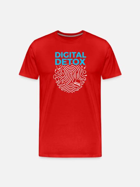 Digital Detox - Men's Premium Organic T-Shirt - red