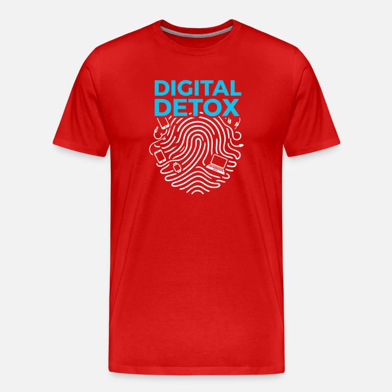 Digital Detox - Männer Premium Bio T-Shirt - Rot