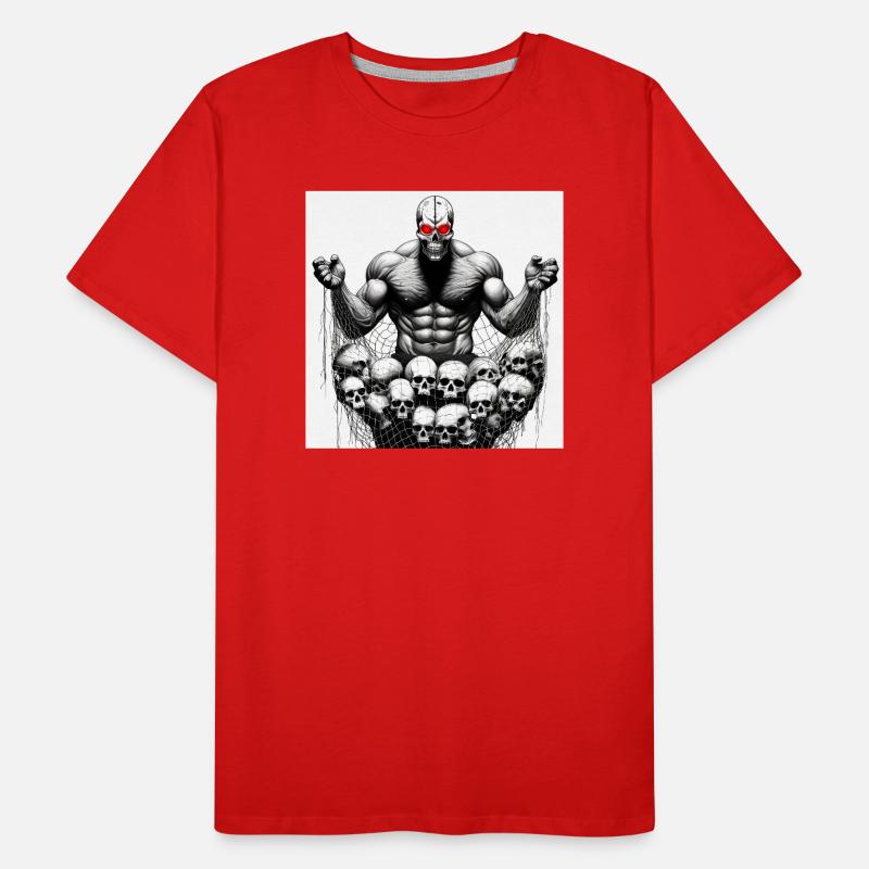 Musclé Crânes en Filet T-shirt bio Premium Homme
