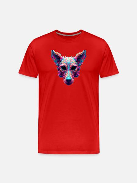 Psychedelic Best Friend - Dog Design T-shirt - Men's Premium Organic T-Shirt - red