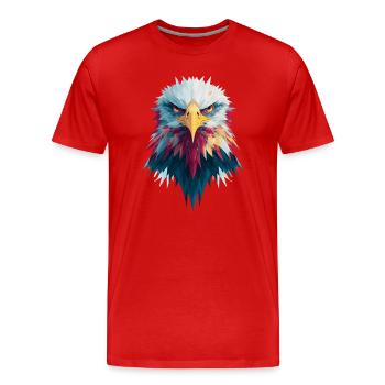 Impressive eagle piercing gaze - Men's Premium Organic T-Shirt - red - Front - Damien (186cm)