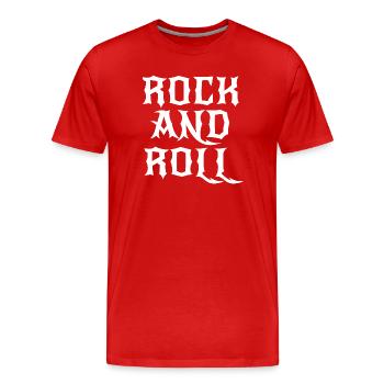 Rock'n'Roll-Gothic-Logo - Männer Premium Bio T-Shirt - Rot - Vorne - Damien (186cm)