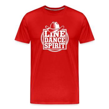 Line Dance Spirit Western - T-shirt bio Premium Homme - rouge - Devant - Damien (186cm)