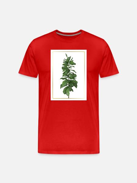 Green plant in gold frame - Men's Premium Organic T-Shirt - red