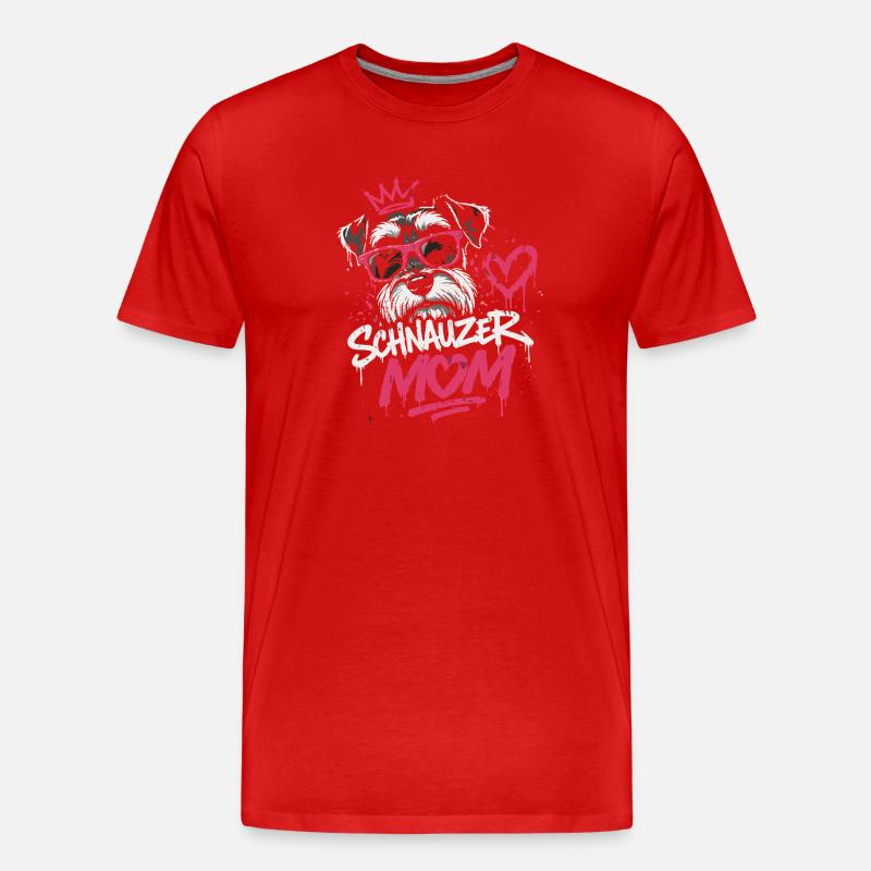 Schnauzer König Graffiti - Männer Premium Bio T-Shirt - Rot