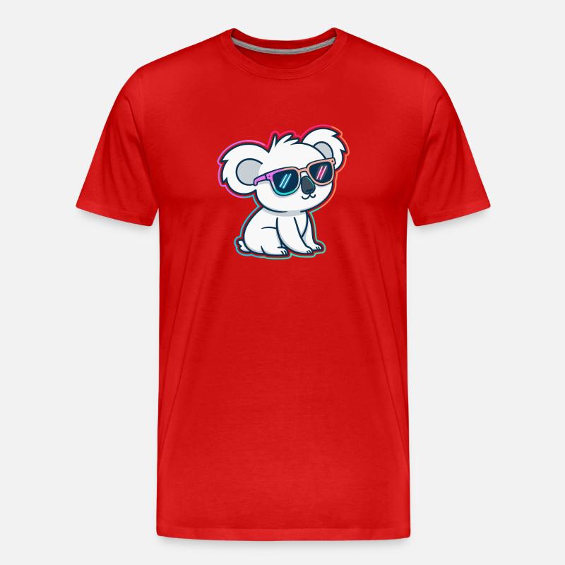 Koala-Neonbrillen - Männer Premium Bio T-Shirt - Rot