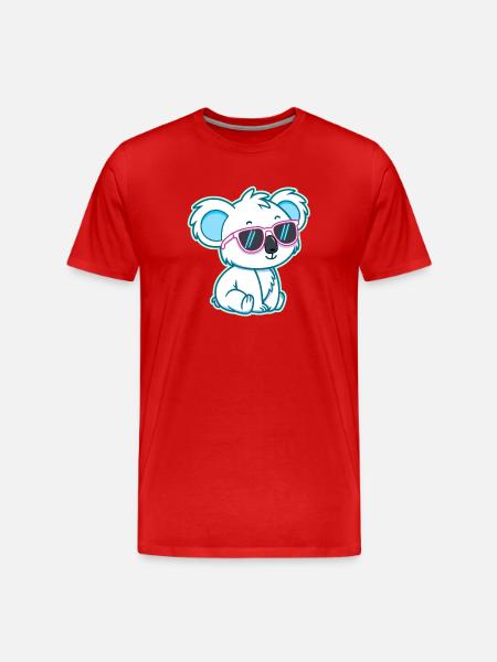 Koala White Chill Sunglasses - Men's Premium Organic T-Shirt - red