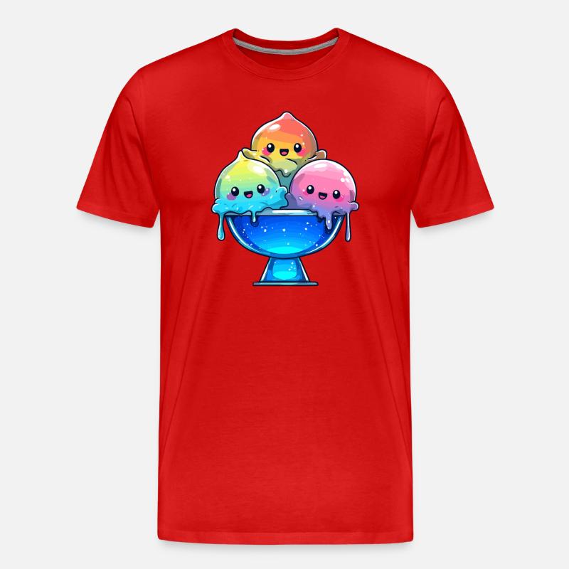 Regenbogen Eis-Trio in Schale - Men's Premium Organic T-Shirt - red