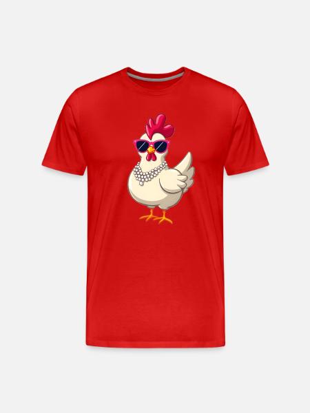 Chicken - Men's Premium Organic T-Shirt - red