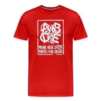 Satire auf die unendlichen Parteineugründugen - Männer Premium Bio T-Shirt - Rot - Vorne - Damien (186cm)