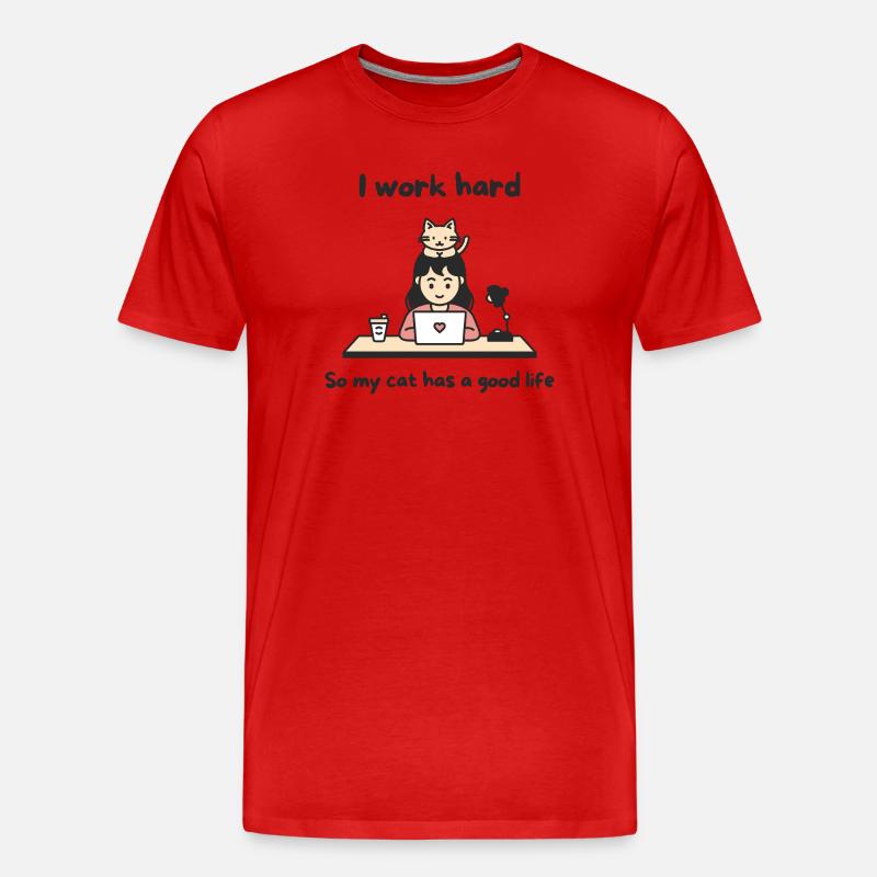 Bourreau de Chat Agité - T-shirt bio Premium Homme - rouge