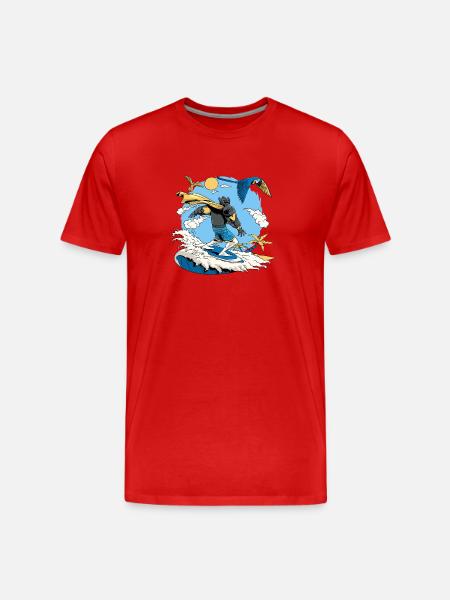Island Surfer Sandpiper - Men's Premium Organic T-Shirt - red