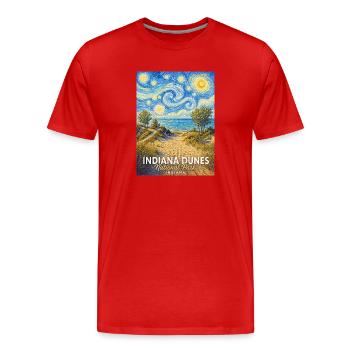 Parc national des Dunes de l’Indiana, Indiana - T-shirt bio Premium Homme - rouge - Devant - Damien (186cm)