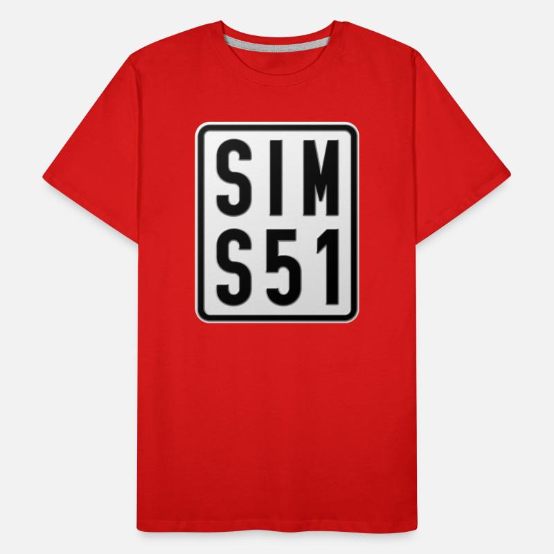 Plaque d’immatriculation du Simson S51 Mobylette T-shirt bio Premium Homme