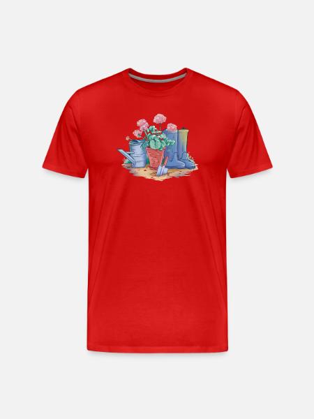 Garden Decoration Art - Men's Premium Organic T-Shirt - red
