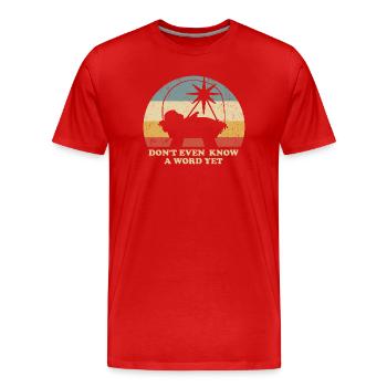 Funny Baby Jesus Retro Christmas - Men's Premium Organic T-Shirt - red - Front - Damien (186cm)