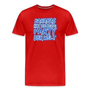 Urlaub Bahamas - Männer Premium Bio T-Shirt - Rot - Vorne - Damien (186cm)
