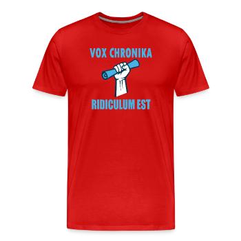 Voix Chronika: Poing et Megaphone - T-shirt bio Premium Homme - rouge - Devant - Damien (186cm)