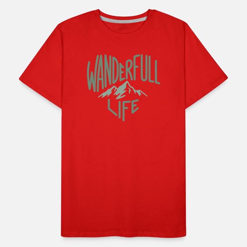 Wanderfull Life, Funny Pun Hiking Men's Premium Organic T-Shirt