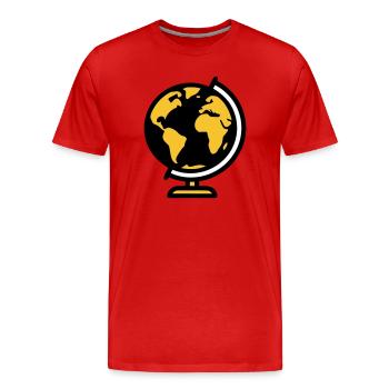 Globus Weltkugel Erde Schule - Männer Premium Bio T-Shirt - Rot - Vorne - Damien (186cm)