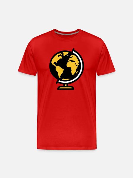 Globe Globe Earth School - Men's Premium Organic T-Shirt - red