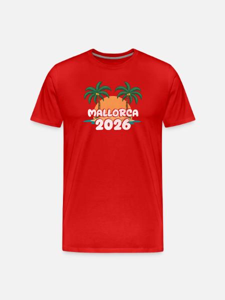 Mallorca 2026 - Männer Premium Bio T-Shirt - Rot
