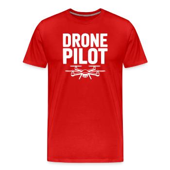 Drone Pilot - Men's Premium Organic T-Shirt - red - Front - Damien (186cm)