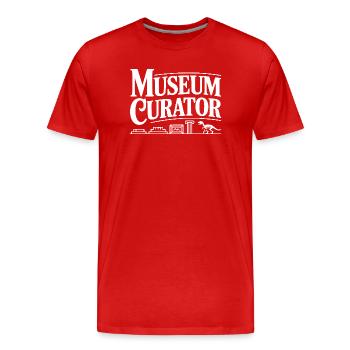 Museum Curator - Men's Premium Organic T-Shirt - red - Front - Damien (186cm)