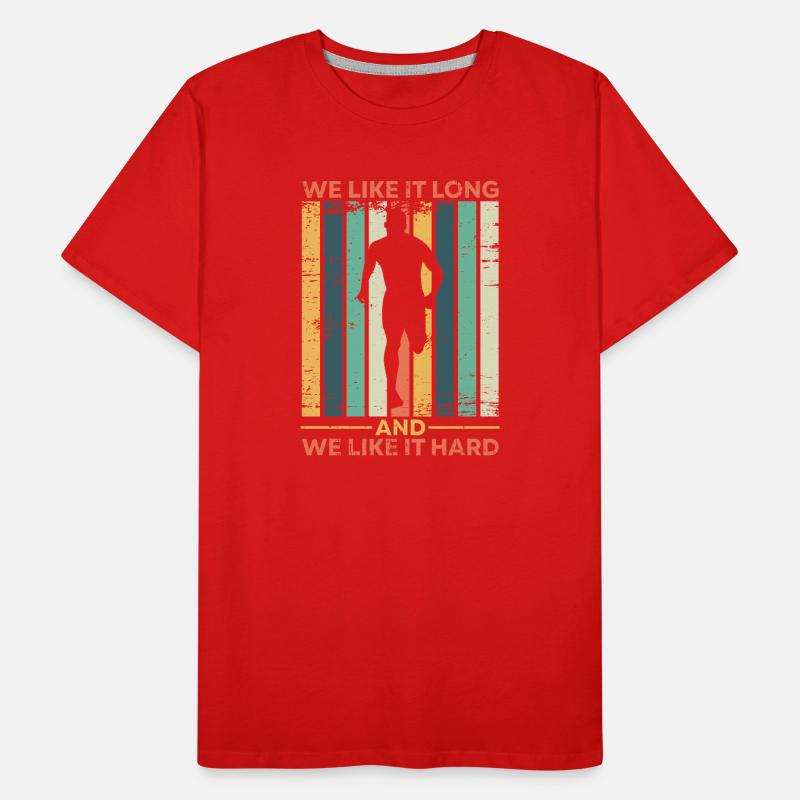 Running Run We Like Long & Hard Marathon Runner Männer Premium Bio T-Shirt