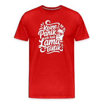 Lama Drama Kein Problem Spruch Humor - Männer Premium Bio T-Shirt - Rot - Vorne - Damien (186cm)