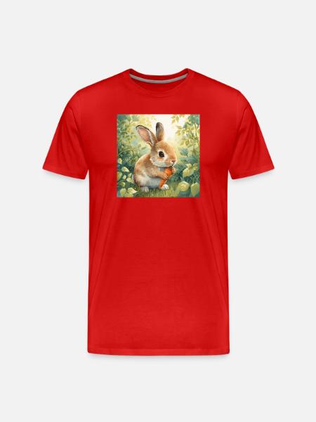 Petit lapin mignon - T-shirt bio Premium Homme - rouge