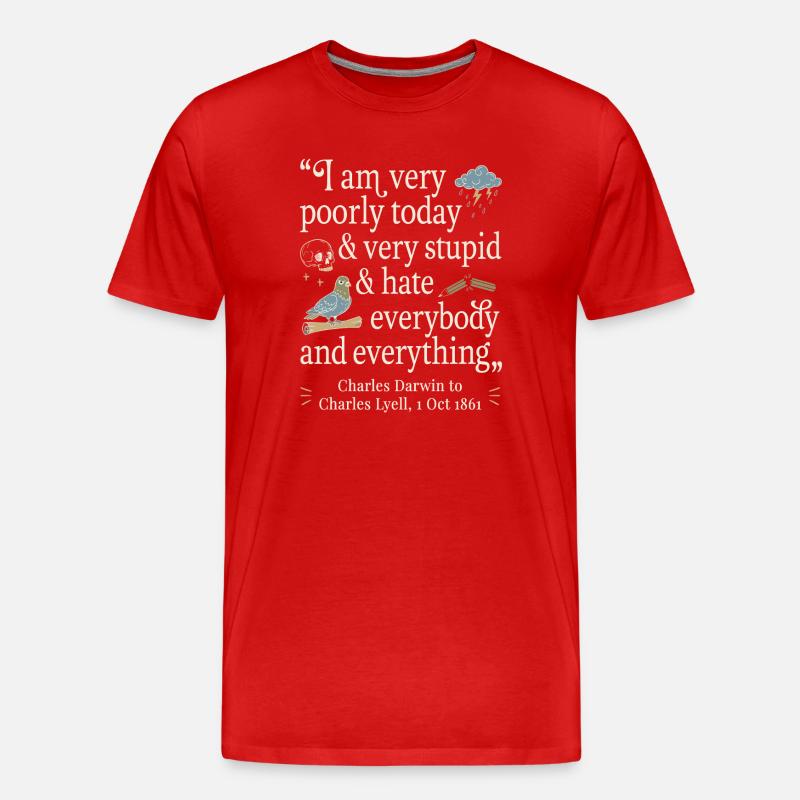 Charles Darwin Lustiges Zitat - Männer Premium Bio T-Shirt - Rot