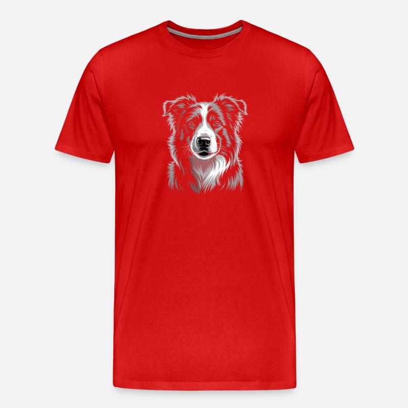 Boder Collie - Männer Premium Bio T-Shirt - Rot