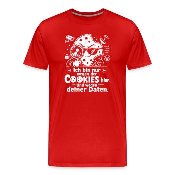 Cookies Daten Überwachung Satire Keks - Männer Premium Bio T-Shirt - Rot - Vorne - Damien (186cm)