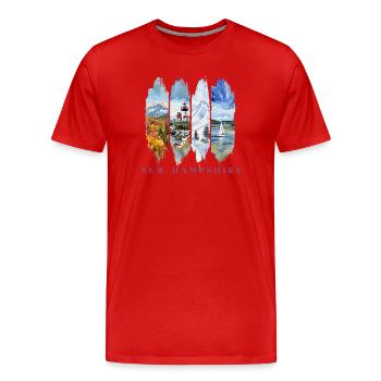 New Hampshire Urlaub Travel – Granite State - Männer Premium Bio T-Shirt - Rot - Vorne - Damien (186cm)