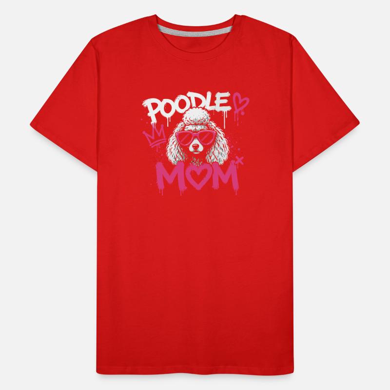 Pudel Mama Graffiti Pink Männer Premium Bio T-Shirt